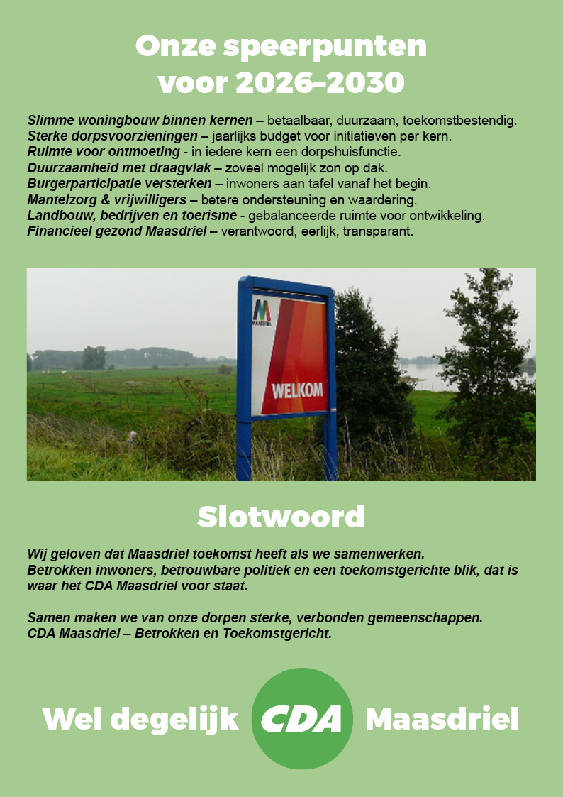 CDA Programma 2026-203020