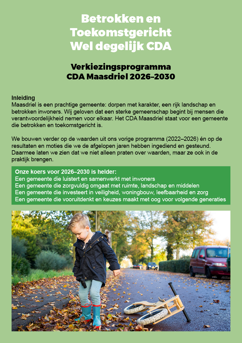 CDA Programma 2026-20303